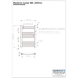 Eastbrook Wendover Curved Vertical Heated Towel Rail in Chrome