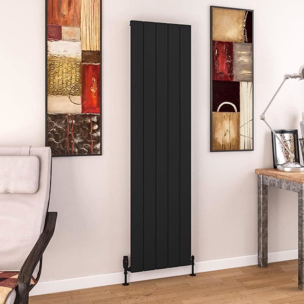 Eastbrook Panel Radiator 1800 x 470 / Dual Fuel Eastbrook Charlton Vertical Aluminium Designer Radiator in Matt Black