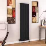 Eastbrook Panel Radiator 1800 x 470 / Dual Fuel Eastbrook Charlton Vertical Aluminium Designer Radiator in Matt Black