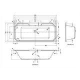 Aquarius Bathrooms Double Ended Bath Aquarius Clarice Traditional Art Deco Double Ended Bath - 1800 x 800mm