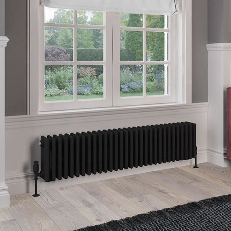 Eastbrook 300 x 1373 / Central Heating Eastbrook Rivassa Traditional 4 Column Radiator in Matt Black