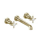 Burlington Wall Mounted Basin Tap Burlington Guild 3 Hole Wall Mounted Basin Mixer Tap in Gold