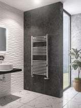 Eastbrook Ladder Rail Eastbrook Wingrave Vertical Straight Heated Towel Rail - 1200 x 600mm in Chrome