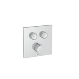 Roca Concealed Shower Valve Chrome Roca T-3000 Square Bath Shower Mixer with Built-In Valve