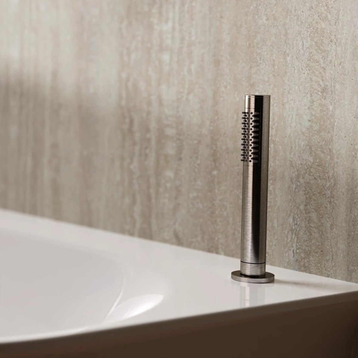 Crosswater Shower Handset Brushed Nickel Crosswater MPRO Follow Me Round Shower Handset and Hose