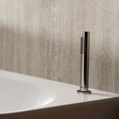 Crosswater Shower Handset Brushed Nickel Crosswater MPRO Follow Me Round Shower Handset and Hose