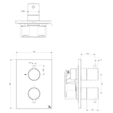 Crosswater Concealed Shower Valve Crosswater MPRO Crossbox 1 Outlet Trimset in Brushed Bronze