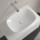 Villeroy & Boch Countertop Basin Villeroy & Boch Loop & Friends Curved Rectangular 560mm Countertop Basin (with Overflow) in White Alpin