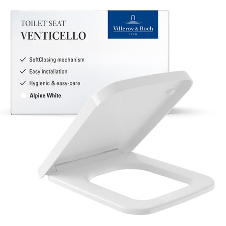 Villeroy & Boch Toilet Seat Villeroy & Boch Venticello Wrapover Soft Close, Quick Release Toilet Seat  in White Alpin