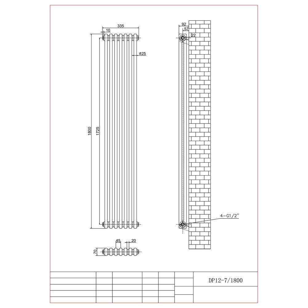 Aquarius Bathrooms Column Radiator Aquarius Foundry Vertical 2 Column Radiator in White