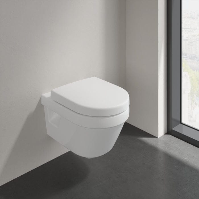 Villeroy & Boch Wall Hung Toilet Villeroy & Boch Architectura Compact Wall Hung Rimless DirectFlush Toilet with Soft Close Seat