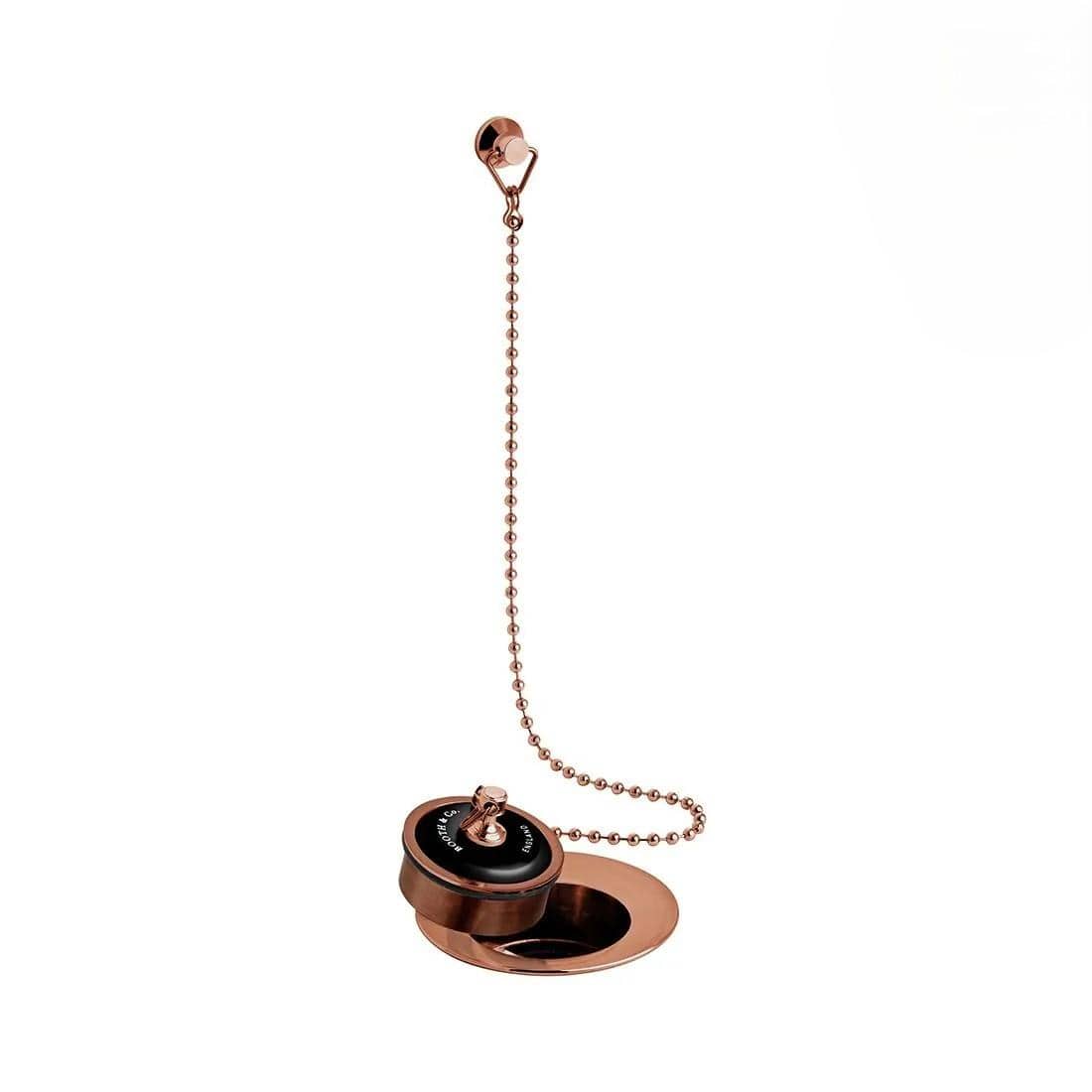 Vado Basin Waste Brushed Bronze/Black Booth & Co. Axbridge Ceramic Plug and Chain Basin Waste