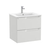 Roca Wall Mounted Vanity Unit Pebble Grey Roca Aleyda 600mm Wall Mounted Two Drawer Vanity Unit with Basin