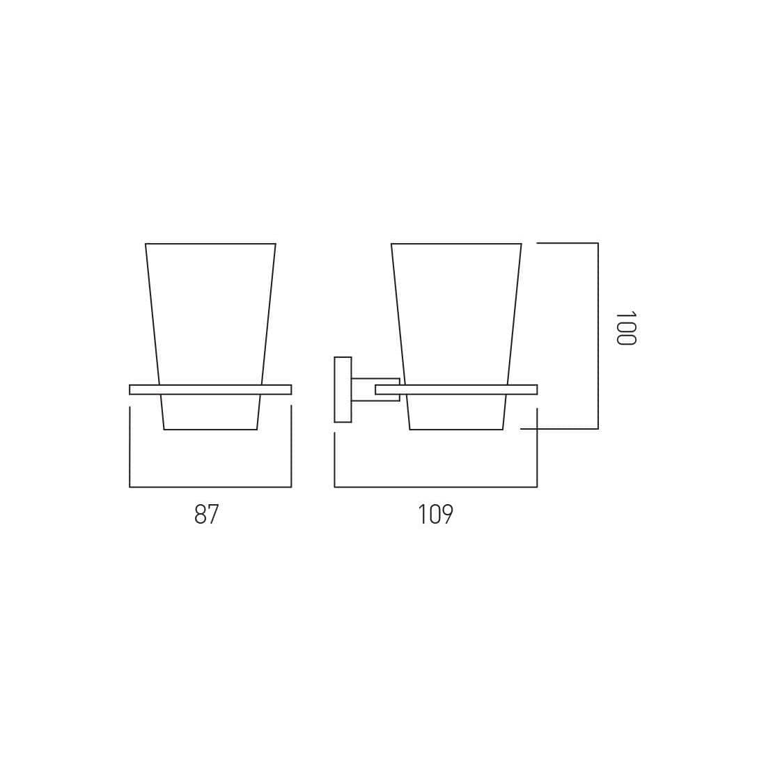 Vado Toothbrush Holder Vado Level Frosted Glass Tumbler And Holder in Chrome
