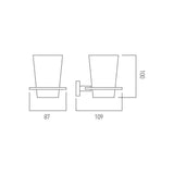 Vado Toothbrush Holder Vado Level Frosted Glass Tumbler And Holder in Chrome