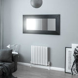 Eastbrook Panel Radiator 600 x 589mm Eastbrook Tunstall Straight Horizontal Designer Radiator in Matt White