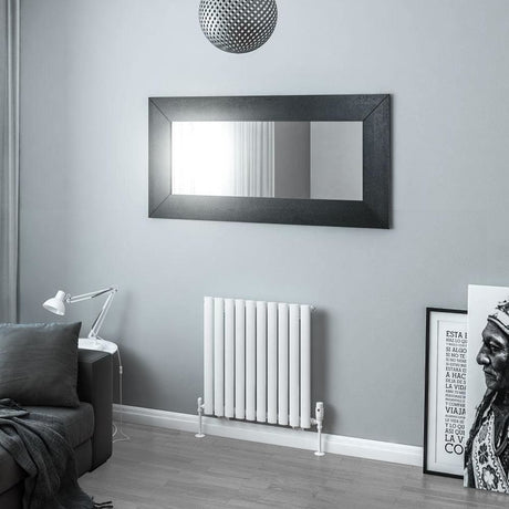 Eastbrook Panel Radiator 600 x 589mm Eastbrook Tunstall Straight Horizontal Designer Radiator in Matt White