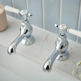 Vado Pillar Basin Tap Chrome Booth & Co. Axbridge Lever Basin Pillar Taps (Pair)