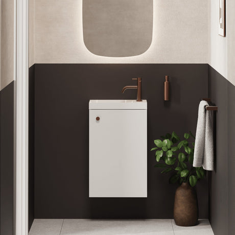 Crosswater Cloakroom Vanity Unit Matt White Crosswater Alo Single Door Wall Mounted 400mm Cloakroom Vanity Unit with Basin