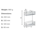 Smedbo Basket Smedbo Beslagsboden Frame Self-Adhesive Two Tier Shower Basket