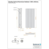Eastbrook Panel Radiator Eastbrook Charlton Vertical Aluminium Designer Radiator in Matt Anthracite
