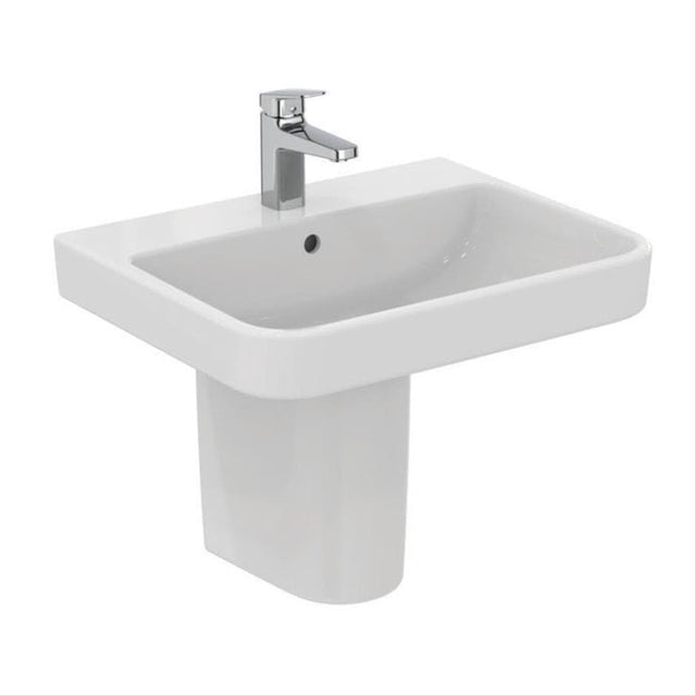 Ideal Standard Pedestal Basin Ideal Standard i.life B 550mm 1 Tap Hole Basin with Semi Pedestal