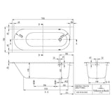 Villeroy and Boch Single Ended Bath Villeroy & Boch Oberon Quaryl Bath Tub