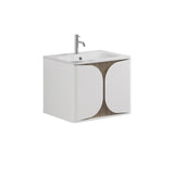 Crosswater Wall Mounted Vanity Unit Crosswater Tambour Wall Mounted 600mm One Drawer Vanity Unit with Basin or Worktop