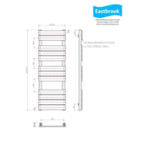Eastbrook Designer Towel Rail Eastbrook Staverton Tube on Tube Straight Vertical Heated Towel Rail in Chrome