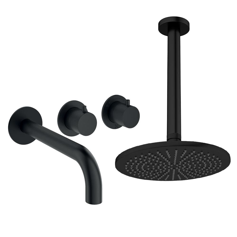 UK Bathroom Store Concealed Shower Set Crosswater Module Shower Set 3 with Fixed Overhead Shower and Bath Spout