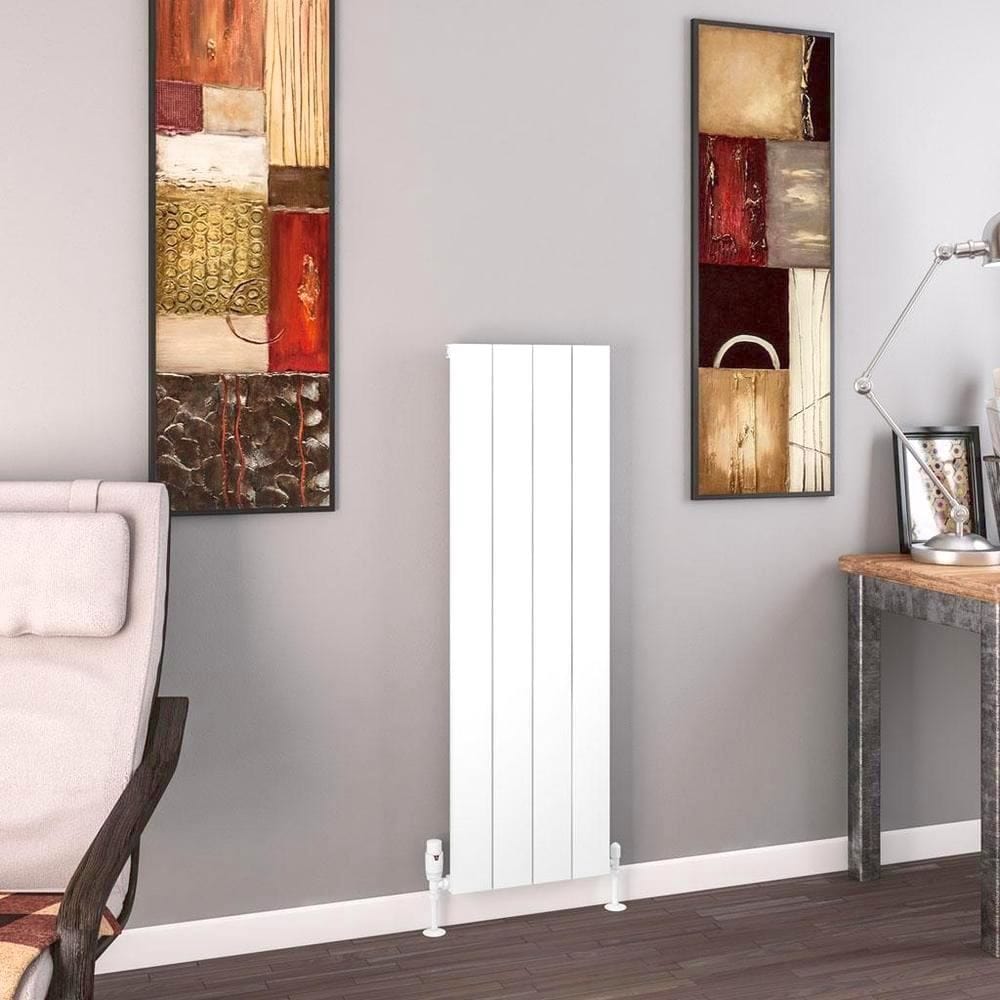 Eastbrook Panel Radiator 1200 x 375 / Electric Only Eastbrook Charlton Vertical Aluminium Designer Radiator in Matt White
