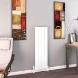 Eastbrook Panel Radiator 1200 x 375 / Electric Only Eastbrook Charlton Vertical Aluminium Designer Radiator in Matt White
