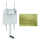 Crosswater Concealed Cistern MPRO Steel Plate in Brushed Brass Crosswater Dual Flush Slimline Concealed Cistern Set with Flush Plate  - 508 x 80 x  550mm