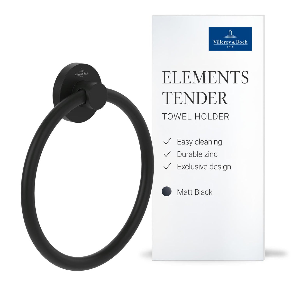 Villeroy & Boch Towel Rails and Rings Villeroy & Boch Elements - Tender Towel Ring
