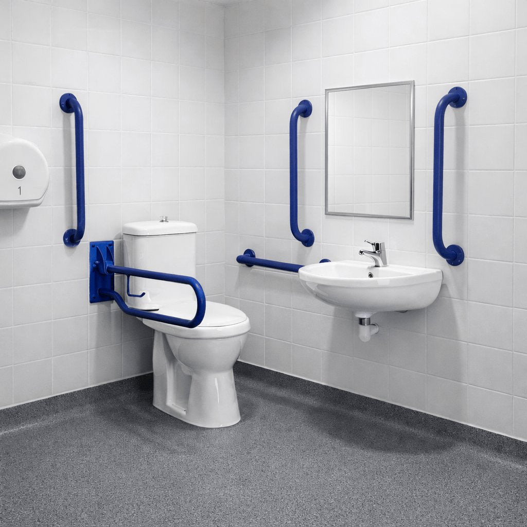 Aquarius Bathrooms Doc M Pack Aquarius Doc M Pack including Comfort Height Close Coupled Toilet, Basin and Grab Rails