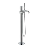 Roca Freestanding Bath Filler Stainless Steel Finish Roca Ona Floor Standing Bath Shower Mixer Tap with Shower Set