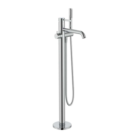 Roca Freestanding Bath Filler Stainless Steel Finish Roca Ona Floor Standing Bath Shower Mixer Tap with Shower Set
