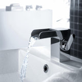 Flova Mono Basin Tap Flova Cascade Mini Basin Mixer Tap with Clicker Waste in Diamond Chrome