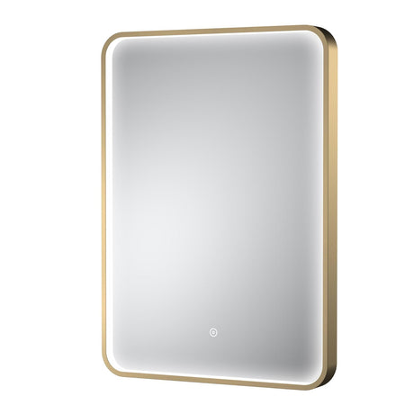Aquarius Bathrooms Illuminated Mirror Brushed Brass Aquarius Lumine Inset Framed LED Touch Sensor Rectangular Mirror - 700 x 500mm