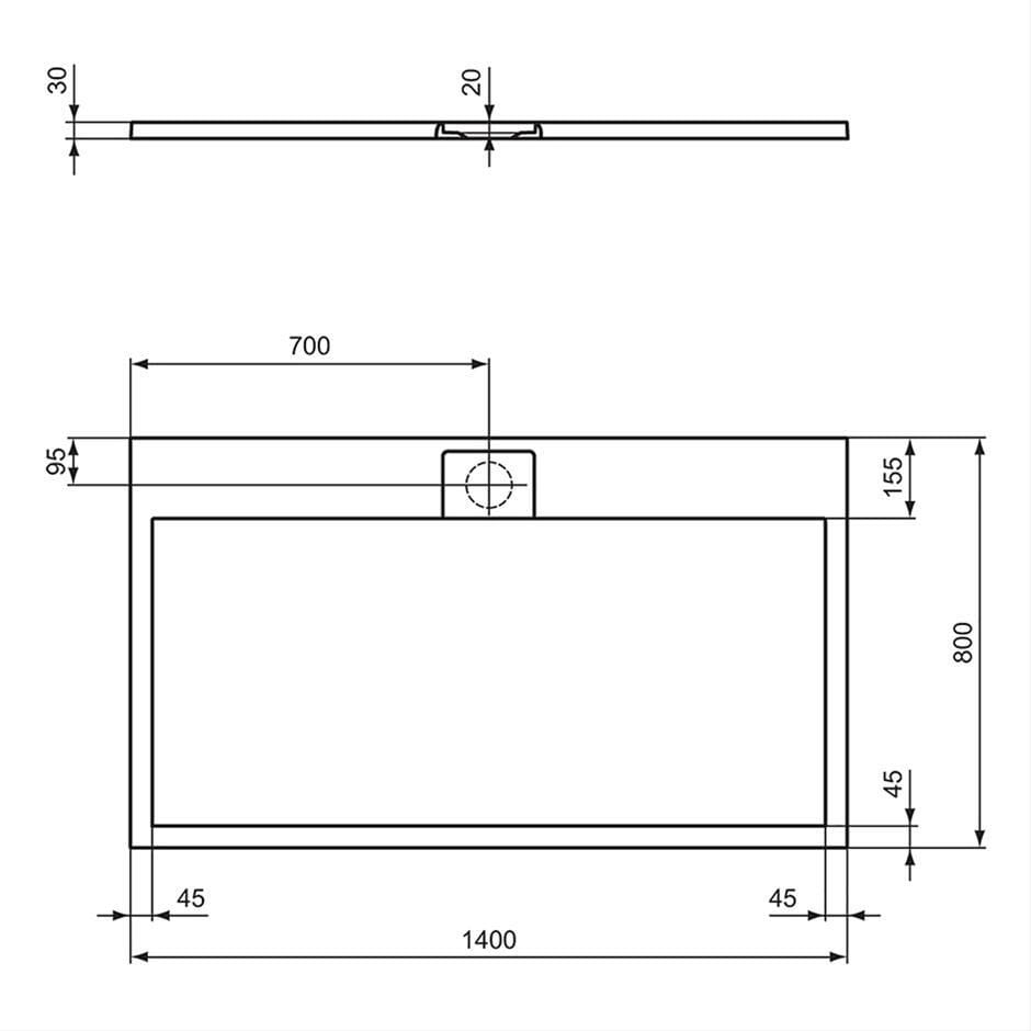 Ideal Standard Rectangle Shower Tray Ideal Standard Ultra Flat S i.life Shower Tray in Jet Black