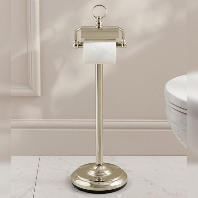 Miller Toilet Roll Holder Polished Nickel Miller Signature Freestanding Traditional Toilet Roll Holder with Cover