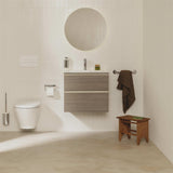 Roca Wall Mounted Vanity Unit City Oak Roca The Gap Compact Wall Mounted 600mm Two Drawer Vanity Unit with Basin