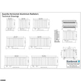Eastbrook Panel Radiator Eastbrook Guardia Straight Horizontal Aluminium in Matt Anthracite