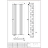 Aquarius Bathrooms Panel Radiator Aquarius Flat Single Vertical Radiator