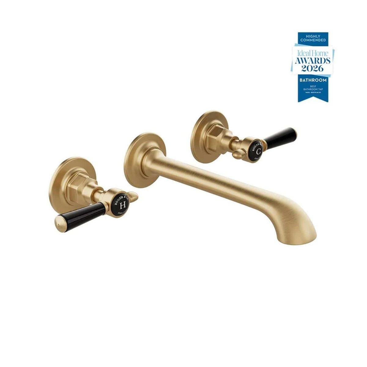 Vado Wall Mounted Basin Tap Booth & Co. Axbridge Wall Mounted  Basin Mixer Tap with Lever Handles