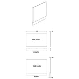 Aquarius Bathrooms Bath Panel Aquarius Halite Waterproof End Bath Panel in Matt Grey