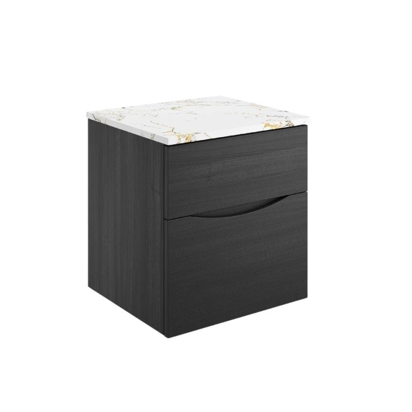 Crosswater Wall Mounted Vanity Unit Crosswater Glide II Wall Mounted Two Drawer Vanity Unit with Worktop