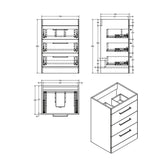 Imex Floor Standing Vanity Unit Imex Croma Floor Standing Three Drawer 600mm Vanity Unit with 1 Tap Hole Basin