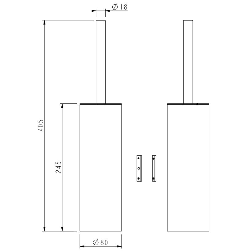 Crosswater Toilet Brush Crosswater Mio Wall Mounted Toilet Brush and Holder