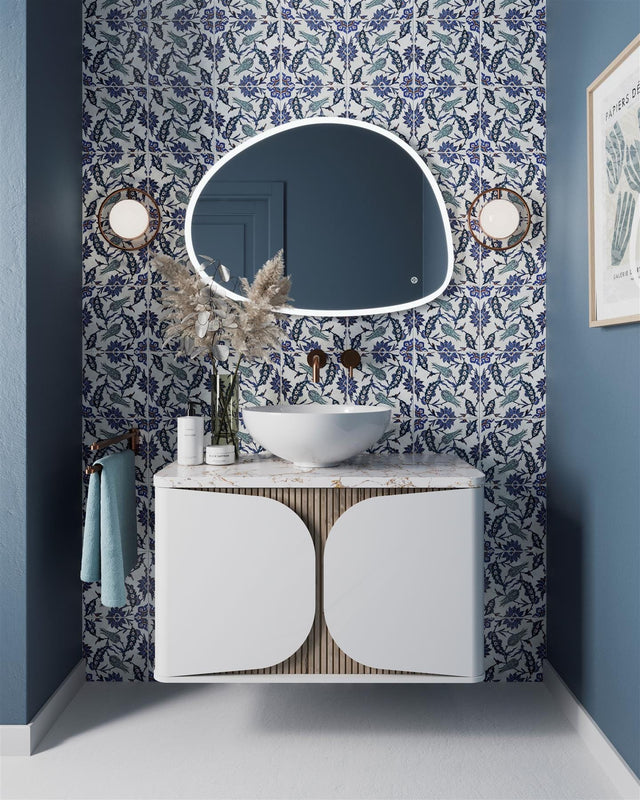 Crosswater Wall Mounted Vanity Unit Crosswater Tambour Vanity Unit with Basin or Worktop - 800mm - One Drawer - Wall Mounted